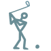 stick figure icon swinging golf club