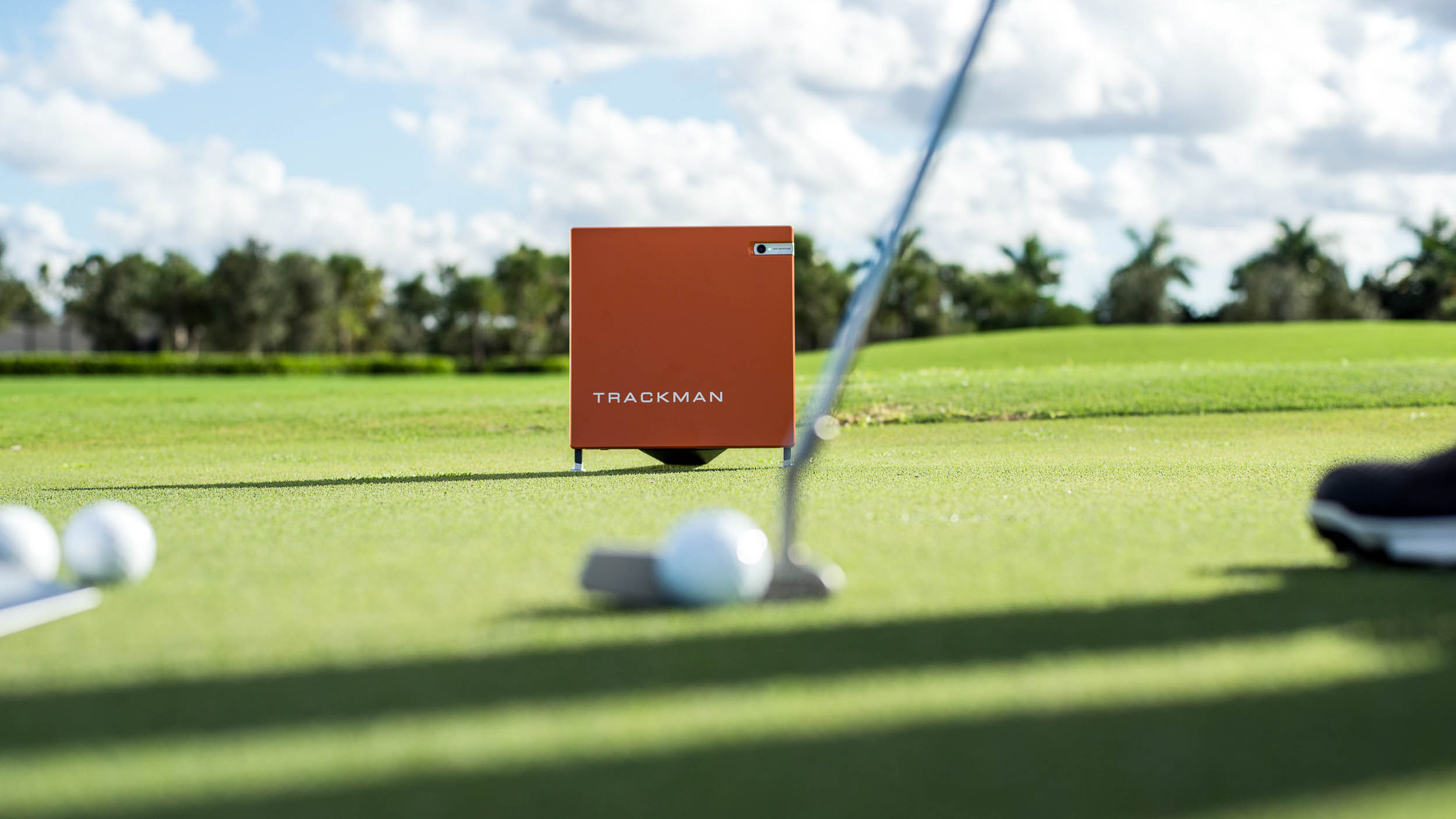 Trackman technology monitors a golf putt